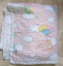  Vintage CARE BEAR Baby Crib Kids Blanket Bedtime Sunshine Bears
