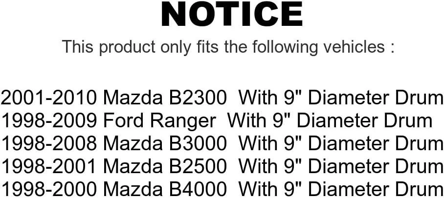 Kit de tambores de rotores de freno de disco trasero para Ford Ranger Mazda B4000 B3000 4x4 con 9" D Foto 3 de 4