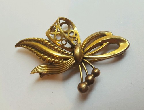 Broche Fleur JJ En Plaqué Or - Style Vintage - Occasion En Bon état