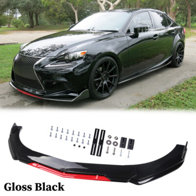 For Lexus IS200t IS300 IS350 F-Sport Car Front Bumper Lip Spoiler Splitter Gloss