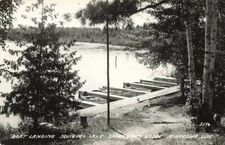 RPPC Boat Landing Shorewood Lodge Squirrel Lake Minocqua WI Real Photo P241