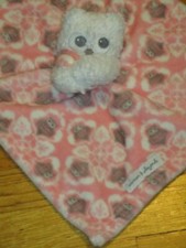 Blankets  Beyond Pink White Gray Owl Security Blanket/Lovey