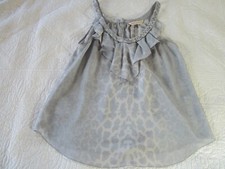 Rebecca Taylor Womens Tank Size 6 Leopard Print Silk Woven Straps Back Key Hole