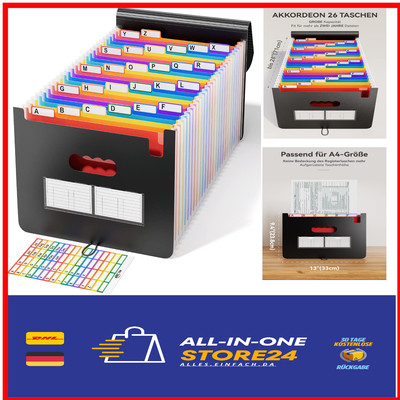 Dokumentenmappe A4 Fächermappe Regenbogen Aktenordner Wasserdicht Büro Schule