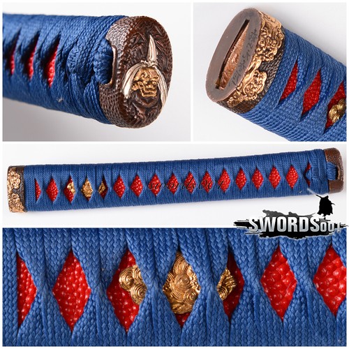 High-grade Brass Fittings Real Rayskin Tsuka Handle For Japanese Katana Sword