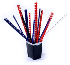 100 Binderücken schwarz, SET mit 6 - 8 - 10 - 12 mm, Bindespiralen Plastik