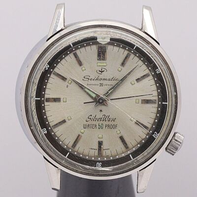 SEIKO MATIC SILVER WAVE フェイスのみ Seiko AT Seikomatic Silver Wave Silver dial 20 jewels Top