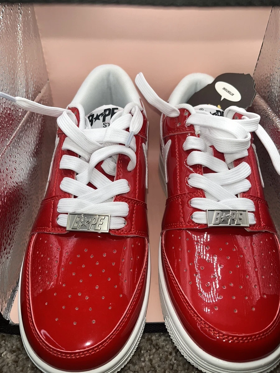 Size 8m A Bathing Ape Bapesta Low M2 Red BAPE 1G30191010 VNDS