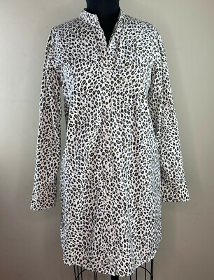 CURRENT/ELLIOTT Leopard Animal Shirt Dress Long Sleeve Tunic Mini Size 1 Small