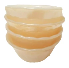 Vintage Fire King Glass Peach Luster Set of 4-6oz Dessert Bowls! 424