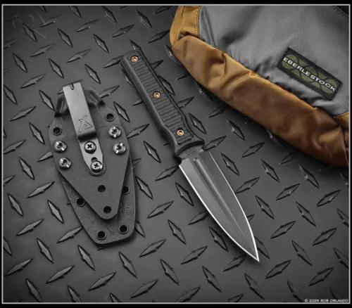 RMJ Tactical Orlando Special Blackout Black Nitro-V Blade Black G-10 w/Sheath