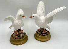 Vintage Set Of Porcelain Figurines Love Doves Birds Byron Molds 9”