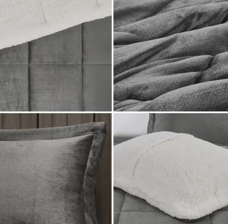 Edredón Woolrich Queen felpa ultra suave para sherpa, alternativa de plumón, 4 piezas Foto 2 de 3