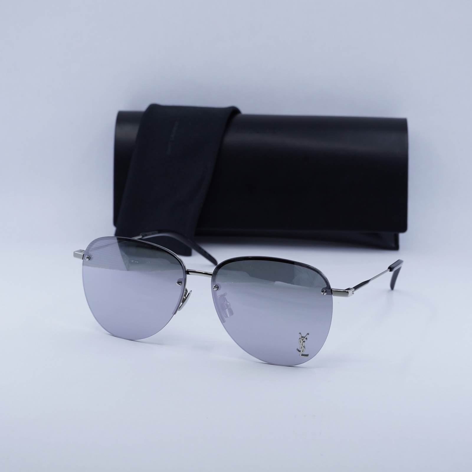 Occhiali da sole Saint Laurent SL328 KM 002 argento argento specchio 61 14 145 nuovi