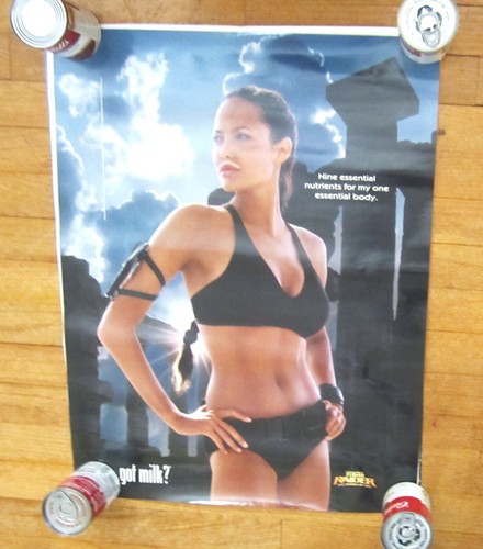 Angelina Jolie Tomb Raider Got Milk Mustache approx. 19 1/2 x 24 1/2 Inch Poster - Picture 2 of 6