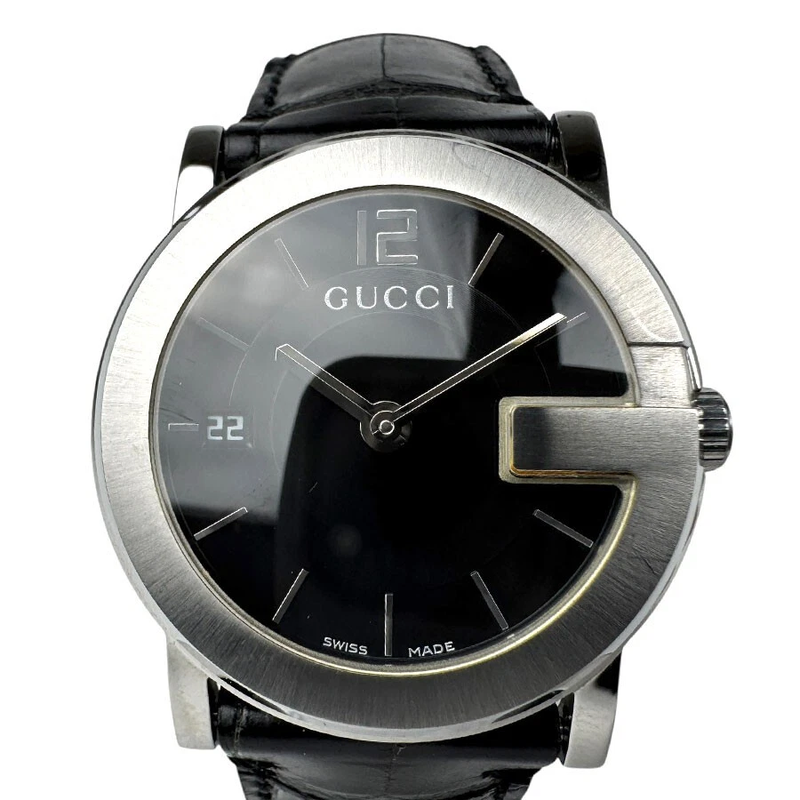 Montre pour homme Gucci 101J G Face Quartz cadran noir 36 mm ronde analogique du Japon