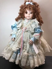 20” Artist Porcelain Doll Beautiful Redhead Curls Jointed Girl Judy A. Inman  #L
