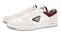 Prada Downtown Sneaker Schuhe 2EE391 Weiss/Rot Wildleder Neu 9,5 43,5 44