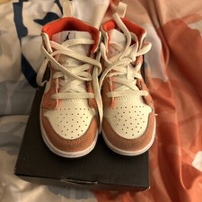 Nike Jordan 1 MID SE TD Shoes Toddler Kids SZ 9C Team Orange