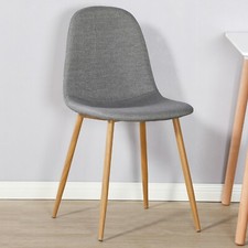 REBOXED 1 Designer Style Dining Chair Modern Kitchen Seat Single Fabric in Grey