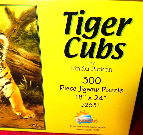 SunsOut~"Tiger Cubs" 300 Piece Jigsaw Puzzle 18" x 24" - Picture 4 of 18