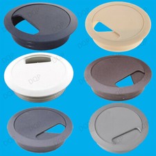 100x 80mm Computer Desk Table Grommet Cable Tidy Surface Port Wire Hole Cover