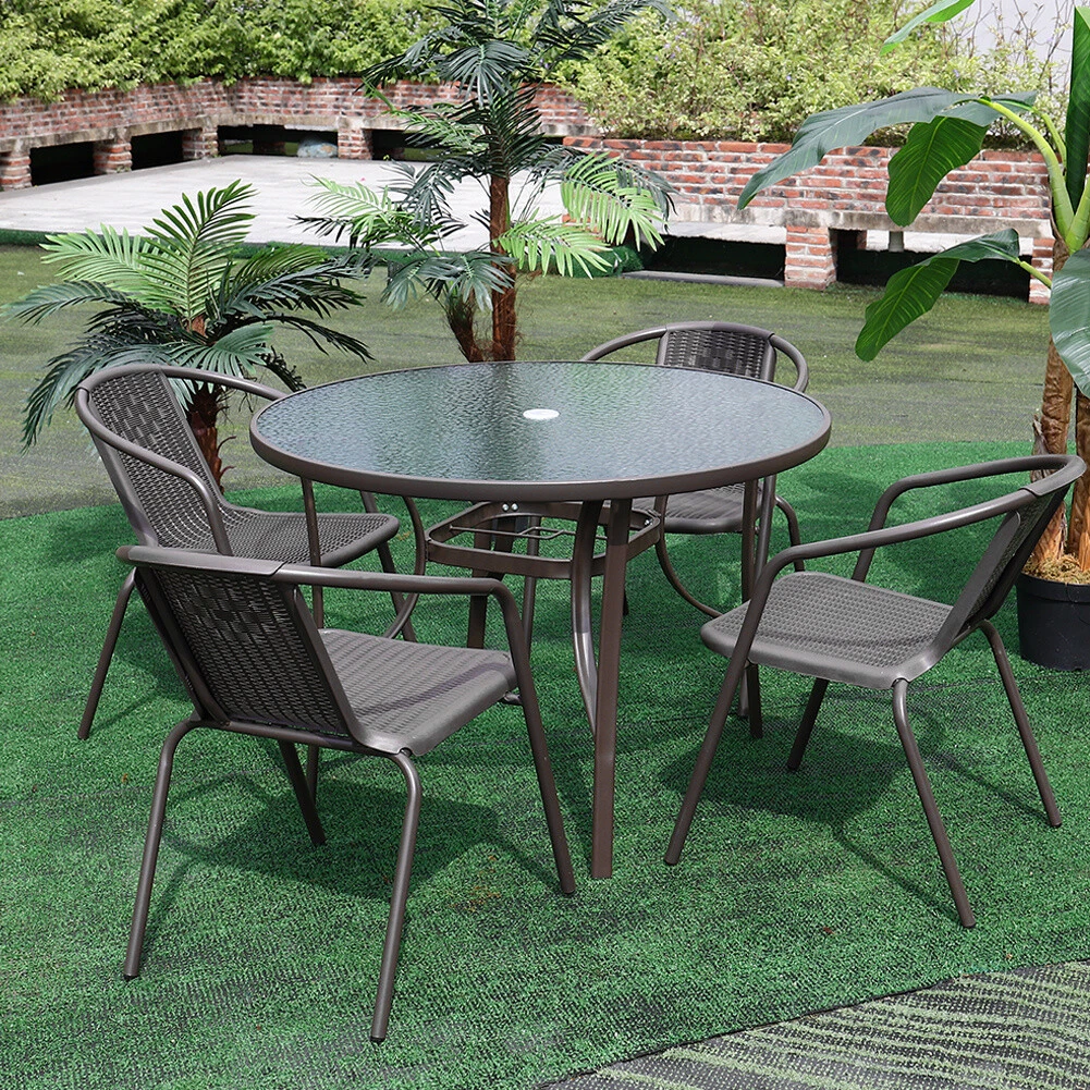 Metal patio chairs set of 4 deals