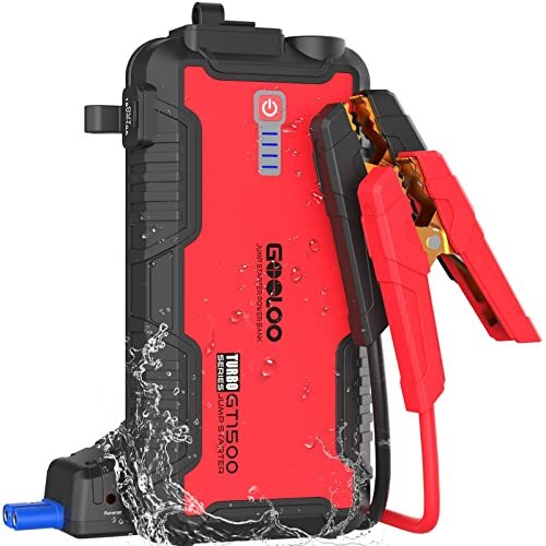 Gooloo 1500A Starthilfe Powerbank 12V Supersafe IP65 Starthilfe LED Taschenlampe-image