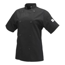 Mercer Culinary M61032BK3X Genesis Women's Short Sleeve Chef Jacket with
