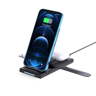 Kabelloser Ladestation für Telefon, Apple Watch und AirPods - 3-in-1 Ladegerät