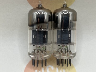 1 X 6189 / 12AU7WA TUBE ÉLECTRIQUE GÉNÉRAL. 1960s PROD. TIGES EN CUIVRE