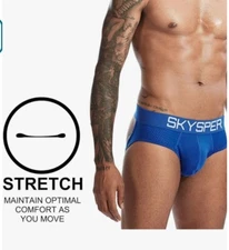 Skysper Cotton Blue White Men's Jockstrap Underwear Size Medium