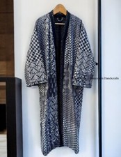 Vintage Cotton Patchwork Kantha Jacket japanese Kimono Style Quilted Kantha Robe