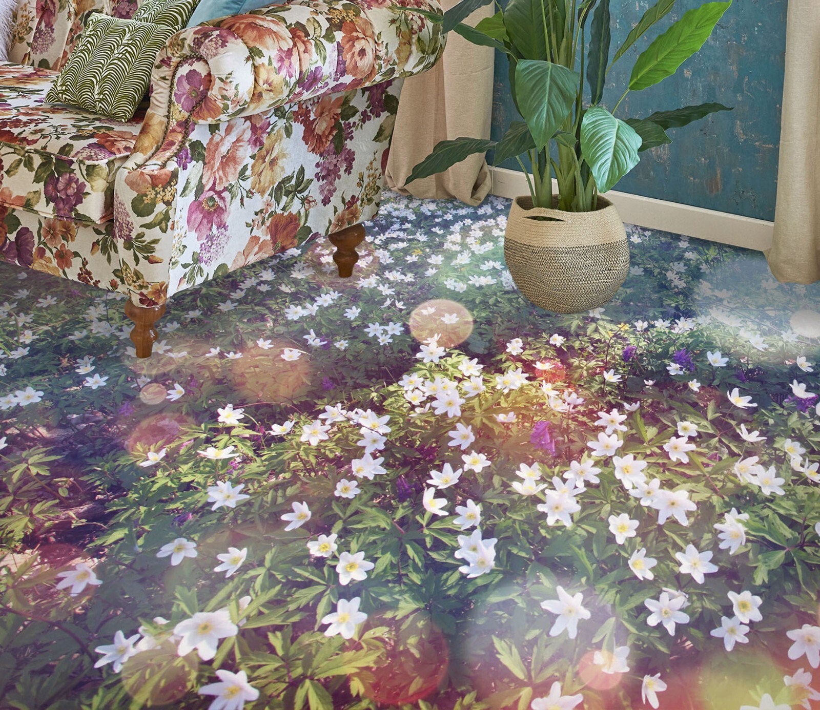 3D Sunshine Flowers O3421 Floor WallPaper Murals Wall Print Decal 5D Romy 2024