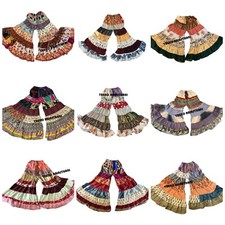 20 Pcs Handmade Silk Patch Work Wide Palazzo Pant Recycle Saree 7 Layer Trouser