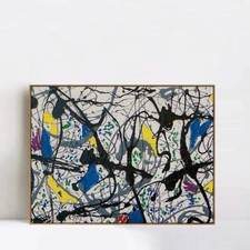 Framed Canvas Giclee Print Art Summertime No.9A,1948 by Jackson Pollock 24"x32"