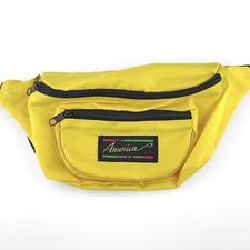 Vintage Money Bag America New York YELLOW Waist Fanny Pack