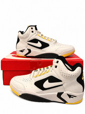 Nike Air Flight Lite Mid Men's Sneakers White Lemon Black DV0824-100 Size 9 New