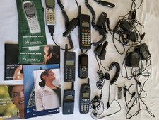 Vintage Cell Phones & Accessory Lot Untested Panasonic, Ericsson,Samsung