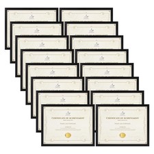 8.5 x 11 Picture Frame Set of 16, Certificate Frames 8.5 by 11, Black Photo F...