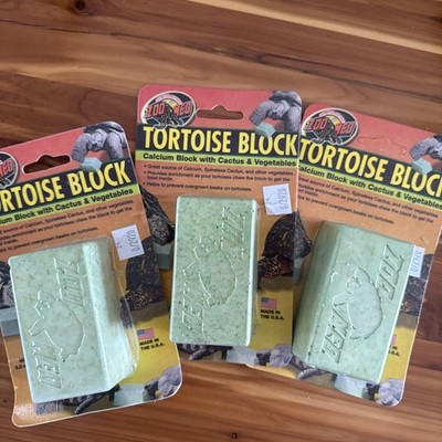 3x Zoo Med Tortoise Banquet Calcium Block Food and Calcium Supplement Treat