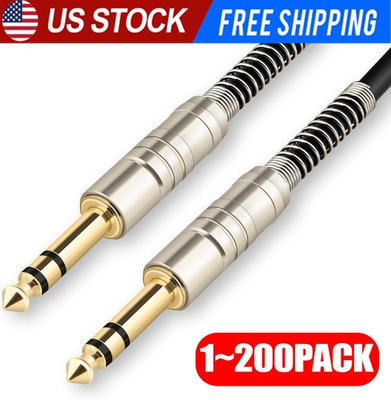 #ad #ad 6ft NOISELESS Electric Guitar Bass Cable Pedal AMP Cord 1 4quot; USA KEYBOARD $784.29