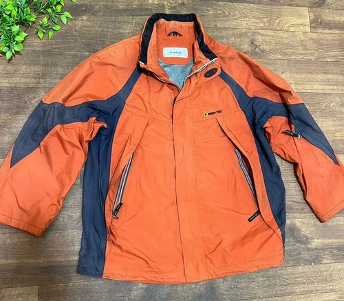 Hi-Tec Klimatex Waterproof Jacket Men's XL Orange Hiking Outdoor Rain Coat - product listing photo