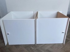 Ikea Kallax White Cupboard Insert Door Storage x 2 Used Organisation