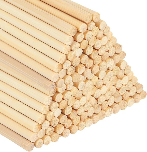 HolzstäBe 30Cm Bambus 100 StüCk BastelstäBe FüR Handwerk DIY Projekte-image