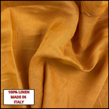 100 italian flax linen fabric by the yard sewing clothing for embroidery ocher
