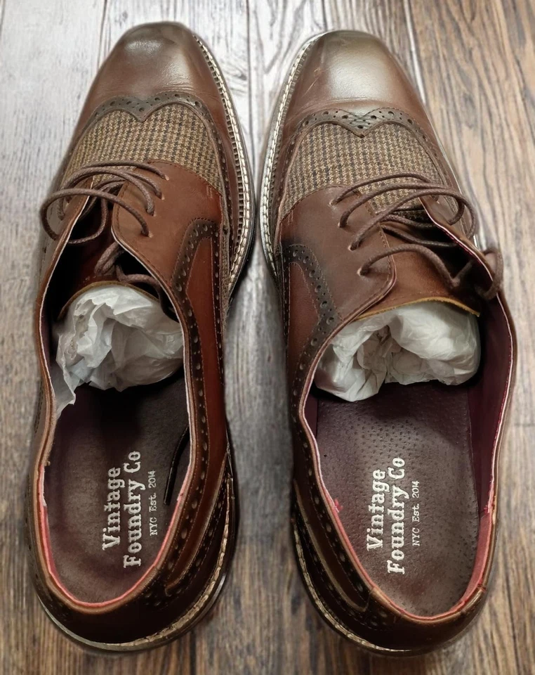 Zapatos de vestir vintage Foundry Co. Wilfred marrón para hombre talla 11 - estilo VF1434 Foto 3 de 4
