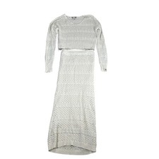 Freshman 1996 Cream Crochet Knit 2 Piece Set Crop Top  Maxi Skirt XS
