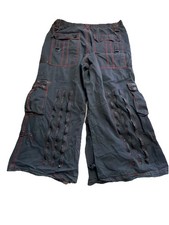 Men's Vintage Y2K Tripp NYC Daang Goodman Black Red Goth Baggy Punk Pants XL