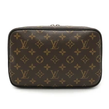 Louis Vuitton Monogram Macassar Toiletry Pouch Men Black One Size 652574